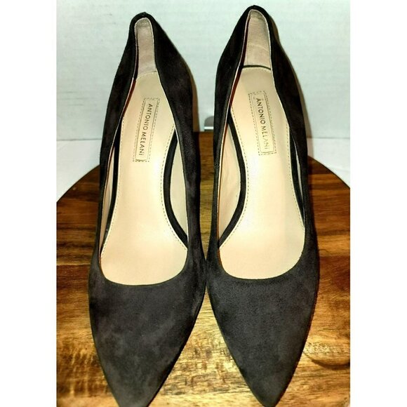 Antonio Melani Ohelo 100% Suede Leather Mid Pointed Toe Pumps Heels - Size 7M - Picture 6 of 9